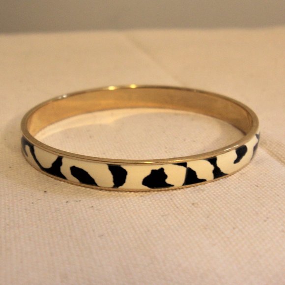 J. Crew Black & White Enamel Bangle Bracelet - Picture 1 of 5